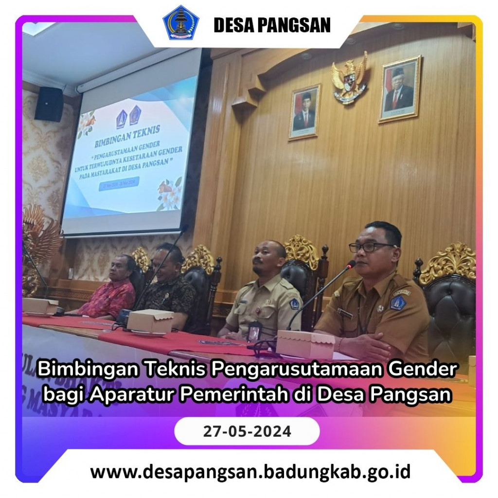 Bimbingan Teknis Pengarusutamaan Gender bagi Aparatur Pemerintah di Desa Pangsan